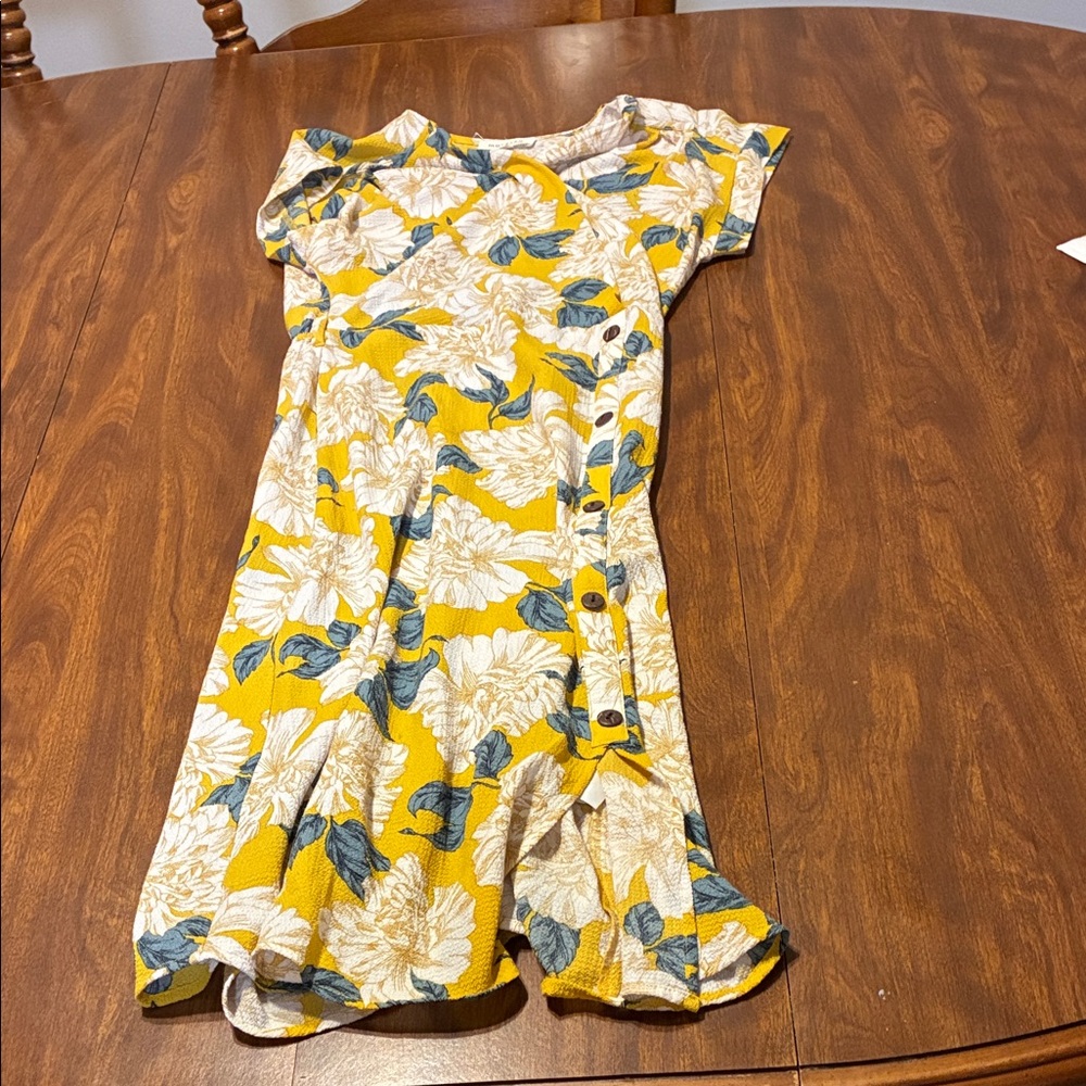 Monteau Yellow Floral Kids Dress